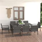 vidaXL 9-delige Tuinset poly rattan grijs, Tuin en Terras, Tuinsets en Loungesets, Nieuw, 8 zitplaatsen, Tuinset, Verzenden