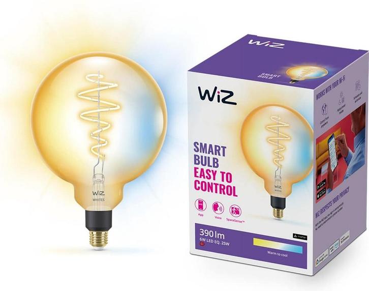 WiZ Filament Lamp Globe - Warm- tot Koelwit Licht - Slimme, Huis en Inrichting, Lampen | Losse lampen, Zo goed als nieuw, Ophalen of Verzenden
