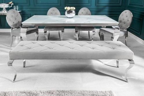 Elegante bank MODERN BAROK 172cm edelgrijs fluweel roestvrij, Huis en Inrichting, Banken | Bankstellen, Ophalen of Verzenden