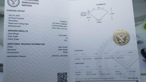 Zonder Minimumprijs - 1 pcs Diamant (Natuurlijk) - 0.30 ct -, Sieraden, Tassen en Uiterlijk, Edelstenen