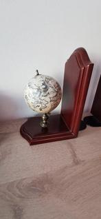 Boekensteunen (2) - Hout - Boekenkast globe, Antiek en Kunst