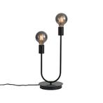 Art Deco tafellamp zwart 2-lichts - Tuning, Huis en Inrichting, Lampen | Tafellampen, Nieuw, Overige materialen, Art Deco, Minder dan 50 cm