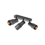 Afgeronde plafondspot gunmetal GU10 50mm 3-lichts - Stanley, Nieuw, Metaal of Aluminium, Modern