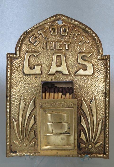 Wandhanger Stookt met gas & Gasfabriek - Luciferdoos -, Antiek en Kunst, Kunst | Designobjecten
