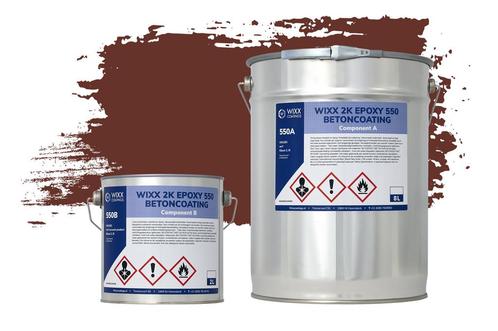 Wixx 2K Epoxy 550 Betonverf RAL 8012 | Roodbruin 10L, Doe-het-zelf en Verbouw, Verf, Beits en Lak, Verf, Rood, Nieuw, 5 tot 10 liter