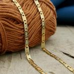 Tricolor gouden marineschakel ketting, Sieraden, Tassen en Uiterlijk, Kettingen, Ophalen of Verzenden, Gebruikt, Overige kleuren