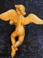 sculptuur, Antica scultura legno oro XIX Putto - 34 cm -, Antiek en Kunst, Antiek | Keramiek en Aardewerk