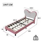 Gestoffeerd Bed met Vlindervormig Hoofdbord – LED-verlichtin, Verzenden, Nieuw