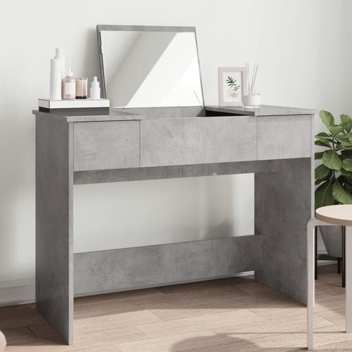 vidaXL Kaptafel met spiegel 100x45x76 cm betongrijs, Huis en Inrichting, Tafels | Kaptafels, Nieuw, Verzenden