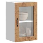 vidaXL Keukenwandkast met glazen deur Porto oud houtkleurig, Verzenden, Nieuw, Bruin