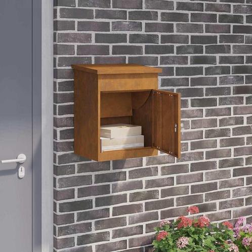 vidaXL Pakket inwerp box Roestig 44 x 35 x 59 cm Cortenstaal, Tuin en Terras, Brievenbussen, Nieuw, Verzenden
