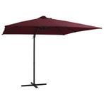 vidaXL Zweefparasol met LED-verlichting 250x250 cm, Tuin en Terras, Parasols, Verzenden, Nieuw, 2 tot 3 meter, Zweefparasol