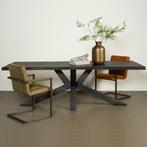 *WOONWINKEL* Tower Living Sovana Black Boomstamtafel Acacia, Huis en Inrichting, Tafels | Eettafels, Verzenden, Nieuw