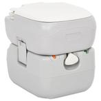 vidaXL Campingtoilet draagbaar 22+12 L HDPE grijs en wit, Caravans en Kamperen, Kampeeraccessoires, Verzenden, Nieuw