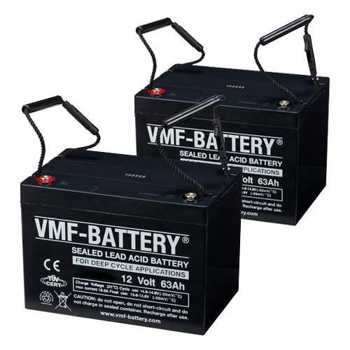 Set Scootmobiel Accus: 2X Agm Accu 63Ah 260X168X180, Computers en Software, Laptop-opladers, Verzenden