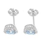 Oorbellen - 18 karaat Witgoud - 0.74ct. tw. Aquamarijn -, Nieuw