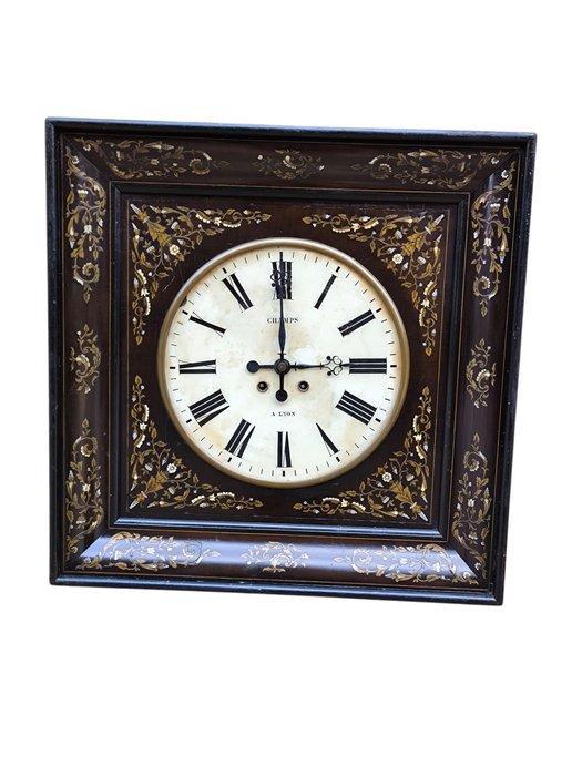 Wandklok - Hout, Messing - 1850-1900, Antiek en Kunst, Antiek | Klokken