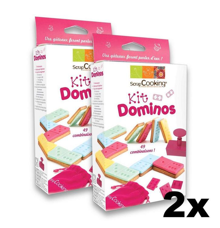 2 Stuks - Scrap Cooking Dominos Kit Roze, Huis en Inrichting, Keuken | Keukenbenodigdheden, Nieuw, Verzenden