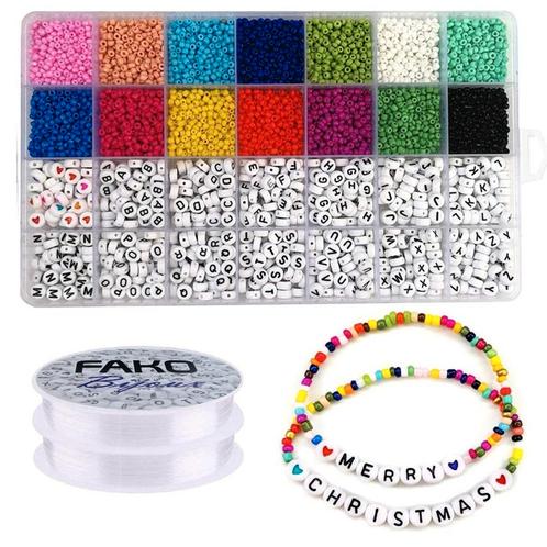Fako Bijoux® - DIY Kralen Set Basic - Letterkralen & Glas, Hobby en Vrije tijd, Kralen en Sieraden maken, Verzenden