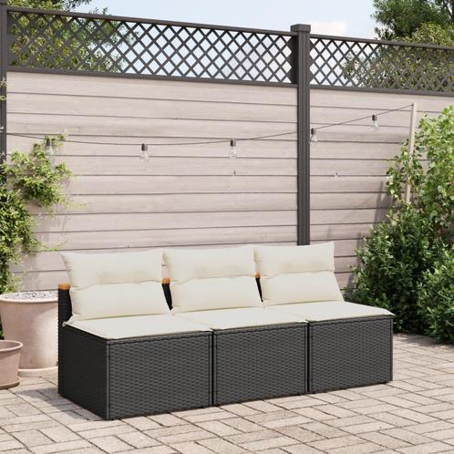 vidaXL Tuinbanken 2 st zonder armleuning met kussens poly, Tuin en Terras, Tuinsets en Loungesets, Nieuw, Rotan, Verzenden