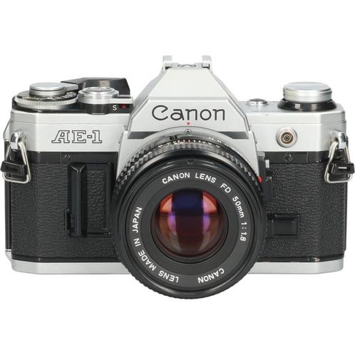 Tweedehands Canon AE-1 + Canon New FD 50mm f/1.8 CM3198, Audio, Tv en Foto, Fotocamera's Analoog, Gebruikt, Canon, Ophalen of Verzenden