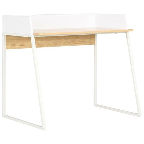 vidaXL Bureau 90x60x88 cm wit en eikenkleurig, Huis en Inrichting, Bureaus, Nieuw, Verzenden