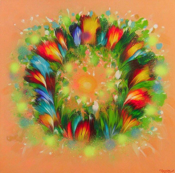 ART-IKarpikioti - Sunny Wreath / ONE OF A KIND - HAND, Antiek en Kunst, Kunst | Schilderijen | Modern
