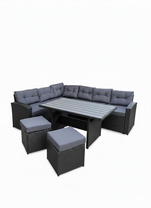 Gratis thuisbezorgd €599 Bodrum Lounge en Dine tuinset, Tuin en Terras, Tuinsets en Loungesets, Bank, Hocker, Stoel, Nieuw, Wicker