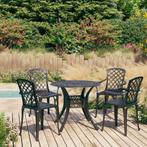 vidaXL 5-delige Bistroset gietaluminium zwart, Tuin en Terras, Verzenden, Nieuw, Aluminium, 4 zitplaatsen