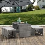 2 in 1 Polyrotan Loungeset Jamaika - Grijs, Tuin en Terras, Tuinsets en Loungesets, Verzenden, Nieuw