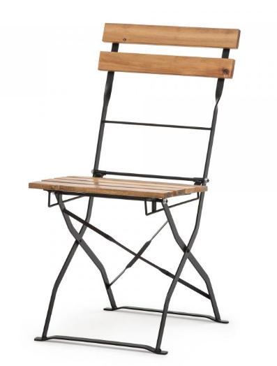 Klapstoel | Staal/Acaciahout | Zwart | 4 stuks, Zakelijke goederen, Horeca | Keukenapparatuur, Verzenden