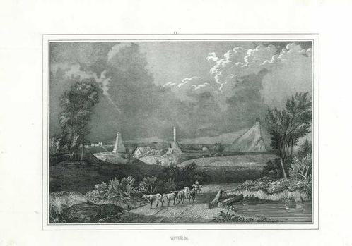 Zicht op Waterloo, Antiek en Kunst, Kunst | Etsen en Gravures