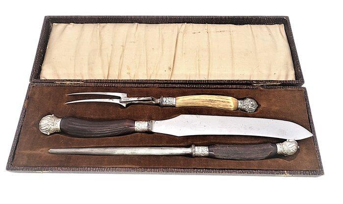 Eetservies (3) - Staal, Verzilverd, Hoorn, Antiek en Kunst, Antiek | Meubels | Tafels