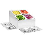 vidaXL Gastronormbakkenhouder met 4 GN 1/6 bakken roestvrij, Huis en Inrichting, Verzenden, Nieuw