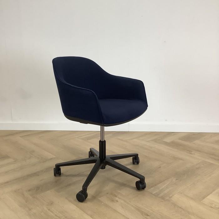 Vitra Softshell Ronan & Ernan Bouroullec vergaderstoel,, Huis en Inrichting, Stoelen, Eén, Blauw, Gebruikt, Stof, Ophalen of Verzenden