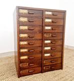 Kast - hard hout - Antieke indexladen