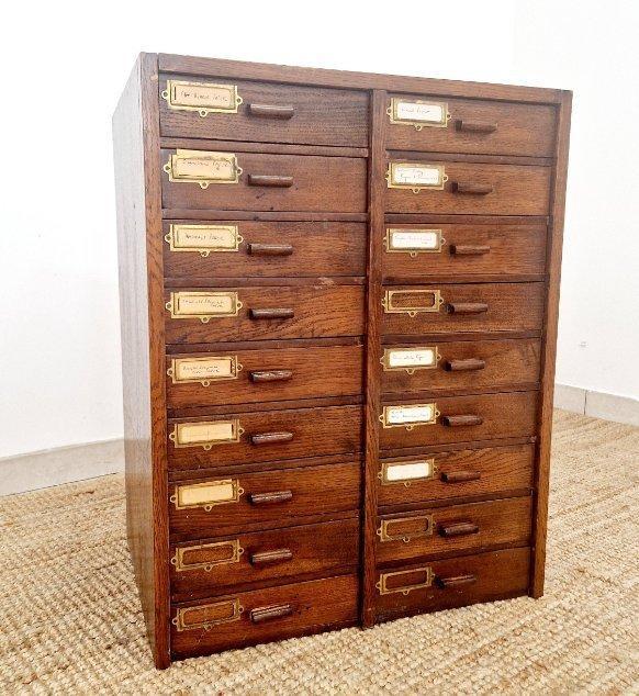 Kast - hard hout - Antieke indexladen, Antiek en Kunst, Kunst | Designobjecten