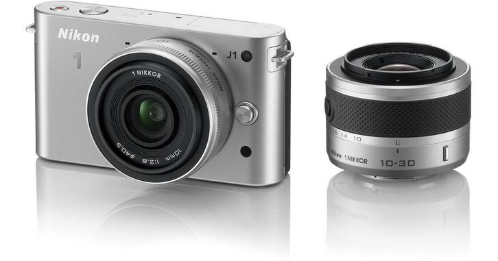 Nikon 1 J1 Systeemcamera + 10-30mm Lens - Zilver (In doos), Audio, Tv en Foto, Fotocamera's Digitaal, Zo goed als nieuw, Verzenden