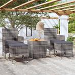vidaXL 5-delige Bistroset poly rattan en massief acaciahout, Verzenden, Nieuw, Rotan