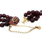 Granaat collier met gouden siersluiting 14 krt, Ophalen of Verzenden, Nieuw
