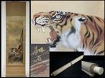 Tiger / Japanese Vintage Hanging Scroll KAKEJIKU / Silk /