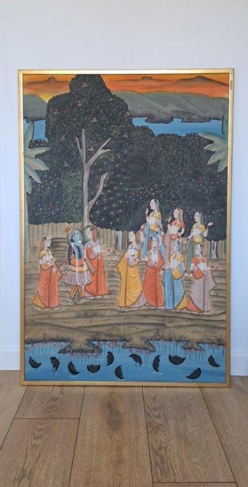 Onbekende kunstenaar - Krishna et les Gopis, Antiek en Kunst, Kunst | Niet-Westerse kunst