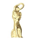 Gouden Poes zittend ketting hanger, Verzenden, Nieuw