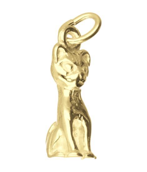 Gouden Poes zittend ketting hanger, Sieraden, Tassen en Uiterlijk, Kettinghangers, Verzenden