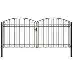 vidaXL Poort met gebogen bovenkant dubbel 400x200 cm staal, Verzenden, Nieuw