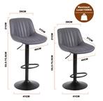 Set van 4 Barkrukken – Verstelbaar PU-Leder met Rugleuning, Huis en Inrichting, Barkrukken, Verzenden, Nieuw, 30 tot 60 cm, Metaal