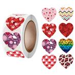 500 Stickers Op Rol - 2.5cm - Hart / Hartjes Mix -, Verzenden, Nieuw