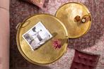 Set van 2 ronde salontafels ELEMENTS 65cm goud zwart metalen, Huis en Inrichting, Tafels | Salontafels, Ophalen of Verzenden, Nieuw