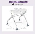 Douchekruk - Douchestoel - Verstelbaar - Antislip - Wit - CO, Verzenden, Zo goed als nieuw