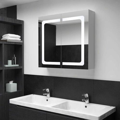 vidaXL Badkamerkast met spiegel en LED 80x12,2x68 cm, Huis en Inrichting, Tafels | Kaptafels, Nieuw, Verzenden